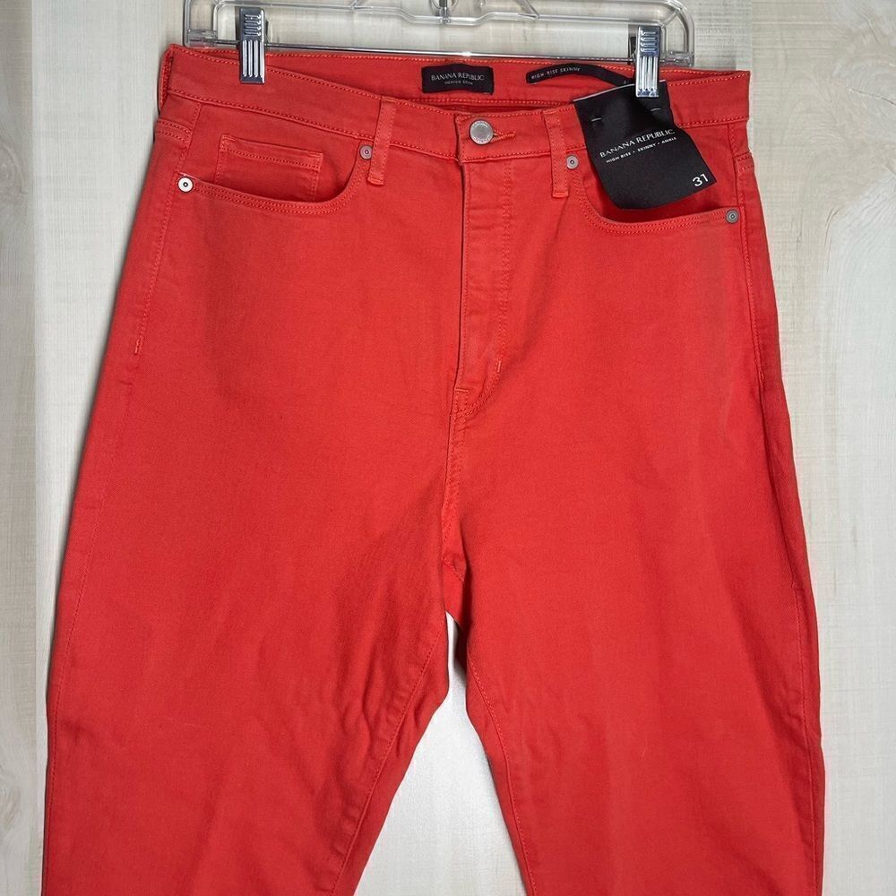 New Banana Republic high rise skinny ankle orange‎ jeans denim, size 31